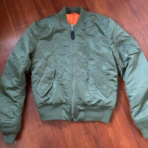 Alpha Industries MA-1 Slim Fit Bomber Flight Jacket - Fighter Pilot Flight Jacke